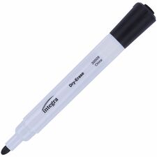 Integra Bullet Tip Dry-Erase Markers Bullet Marker Point - Erasable - Black Ink - 1 Dozen