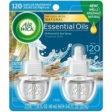 Air Wick Scented Oil Warmer Refill Oil - 0.7 fl oz (0 quart) - Turquoise Oasis - 60 Day - Long Lasting - 2/Pack - 6 / Carton