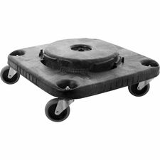 Rubbermaid Commercial Brute Square Container Dolly 300 lb Capacity - Plastic - 17.25" Width x 6.25" Height - Black - 1 Each
