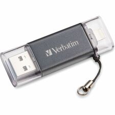 Verbatim USB 3.0 for Apple Lighting Devices 64 GB - Lightning, USB 3.2 (Gen 1) Type A - Graphite - Lifetime Warranty - 1 Each