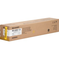 Sharp MX62NTYA Original High Yield Laser Toner Cartridge - Yellow - 1 Each 40000 Pages