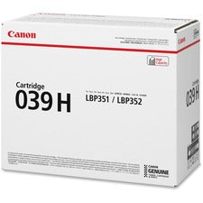 Canon 039H Original High Yield Laser Toner Cartridge - Black - 1 Each 25000 Pages