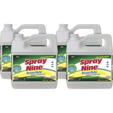 Spray Nine Heavy-Duty Cleaner/Degreaser w/Disinfectant For Multi Surface - 128 fl oz (4 quart) - Recommended For: Soil Remover - Disinfectant - Clear - 4 / Carton