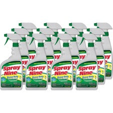 Spray Nine Heavy-Duty Cleaner/Degreaser w/Disinfectant For Multi Surface - 22 fl oz (0.7 quart) - Recommended For: Soil Remover - Disinfectant - Clear Bottle - 12 / Carton
