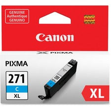 Canon CLI-271 Original High Yield Inkjet Ink Cartridge - Cyan - 1 Each Inkjet - High Yield - Cyan - 1 Each