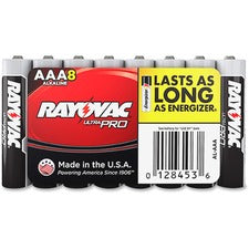 Rayovac Ultra Pro Alkaline AAA Battery 8-Packs For Multipurpose - AAA - 1.5 V DC - 8/Pack - 12 / Carton