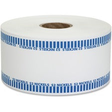 PAP-R Color-coded Coin Machine Wrappers 1000 ft Length - 1900 Wrap(s) - Total $2.00 in 40 Coins of 5¢ Denomination - 15 lb Basis Weight - Kraft - Blue, White - 1900 / Roll
