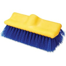 Rubbermaid Commercial Plastic Block Floor Scrub 2" Palmyra Bristle - 10" Brush Face - Blue, Yellow - 6 / Carton