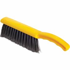 Rubbermaid Commercial Countertop Block Brush 8" Synthetic Bristle - 12.5" Overall Length - Yellow, Silver - 6 / Carton
