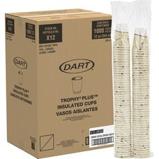 Solo Trophy Plus 12 oz Symphony Insulated Hot/Cold Cups 12 fl oz - Beige - Foam - Hot Drink, Cold Drink, Beverage - 100/Pack - 10 / Carton