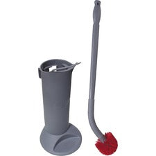 Unger Ergo Toilet Bowl Brush Set Nylon Bristle - 26" Handle Length - Plastic Handle - Gray - 5 / Carton