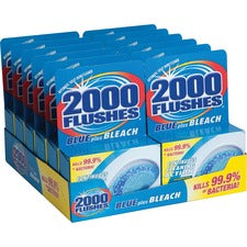 WD-40 2000 Flushes Blue/Bleach Bowl Cleaner Tablets Concentrate - 3.50 oz (0.22 lb) - Antibacterial, Deodorant - Blue - 12 / Carton