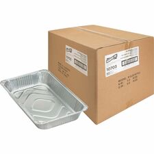 Genuine Joe Full-size Disposable Aluminum Pan Cooking, Serving - Disposable - Silver - Aluminum Body - 50 / Carton
