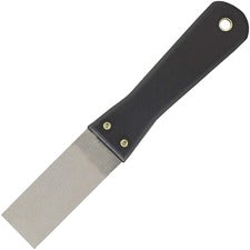 Great Neck Stiff Blade Putty Knife 1.25" Carbon Steel Blade - Plastic Handle - Durable, Hanging Hole - Black - 288 / Carton