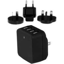 StarTech.com 4-Port USB Wall Charger - International Travel - 34W/6.8A - Black 34 W - 120 V AC, 230 V AC Input - 5 V DC Output - 6.80 A - 1 Each