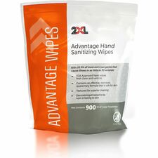 2XL Advantage Sanitizing Wipes 6" Width x 8" Length - White - 900/Roll - 1 Roll