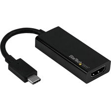 StarTech.com USB-C to HDMI Adapter - Thunderbolt 3 Compatible - Black - 4K 60Hz 1 x 19-pin HDMI 2.0 Digital Audio/Video - Female - 1 x 24-pin USB Type C - Male - Black - 1 Each