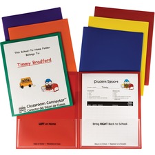 C-Line Classroom Connector Report Cover 2 Front & Back Pocket(s) - Red, Orange, Yellow, Blue, Green, Purple - 36 / Box