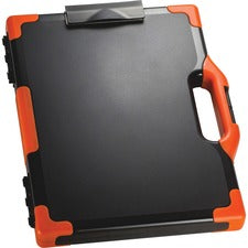 Officemate Carry-All Clipboard Storage Box Storage for Tablet, Notebook - 8 1/2" x 11" , 8 1/2" x 14" Sheet Size - Black, Orange - 1 Each