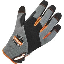 Ergodyne ProFlex 710 Heavy-Duty Utility Gloves 8" Glove Length - 7 Size Number - Small Size - Gray - Heavy Duty, Padded Palm, Pull-on Tab, Reinforced Fingertip, Abrasion Resistant, Rugged, Reinforced Palm Pad, Reinforced Saddle, Machine Washable, Comforta