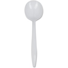 Genuine Joe Medium-Weight Soup Spoon 1 Piece(s) - Soup Spoon - 1 x Soup Spoon - Disposable - Polypropylene - White - 1000 / Carton