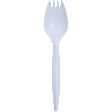 Genuine Joe Medium-Weight Spork 1 Piece(s) - Spork - 1 x Spork - Disposable - Polypropylene - White - 1000 / Carton