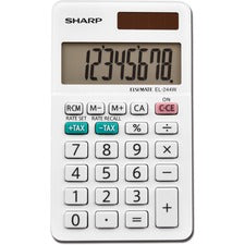 Sharp Calculators EL-244WB 8-Digit Professional Pocket Calculator 3-Key Memory, Auto Power Off - 8 Digits - LCD - 0.3" Height x 2.4" Width x 4.1" Depth - White - 1 Each