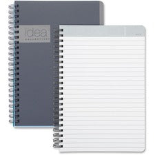 TOPS Idea Collective Professional Notebook Twin Wirebound - College Ruled Front Ruling - 5" x 8" Sheet Size - Gray Cover - Soft Cover, Perforated - 1 Each