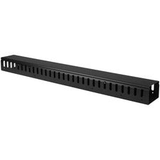 StarTech.com Vertical Cable Organizer with Finger Ducts - 0U - 3 ft. Duct Panel - Black - 20U Rack Height x 3.90" Length - Steel, Plastic - 1 Each