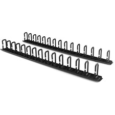StarTech.com Vertical Cable Organizer with D-Ring Hooks - 0U - 6 ft. Cable Organizer - Black - 40U Rack Height x 2" Length - Steel - 1 Each