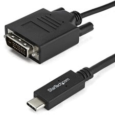 StarTech.com 1m / 3 ft USB-C to DVI Cable - USB 3.1 Type C to DVI - 1920 x 1200 - Black 3.28 ft DVI/USB Video Cable Adapter for Projector, Monitor, Workstation, Video Device, Chromebook, MacBook, TV, Notebook - First End: 1 x 25-pin DVI-D Digital Video -