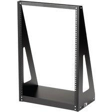 StarTech.com Heavy Duty 2-Post Rack - 16U For Server, Patch Panel, LAN Switch, A/V Equipment - 16U Rack Height x 19" Rack Width - Floor Standing, Tabletop Open Frame - Black - Steel - 350 lb Maximum Weight Capacity - TAA Compliant