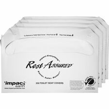 Impact Toilet Seat Covers Half-fold - White - Paper - 250/Pack - 4 / Carton