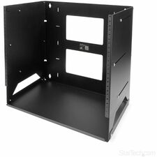 StarTech.com Wall-Mount Server Rack with Built-in Shelf - Solid Steel - 8U For Server, A/V Equipment, LAN Switch, Patch Panel, Computer - 8U Rack Height x 17.80" Rack Width x 17.80" Rack Depth - Wall Mountable - Black - Steel - 75 lb Maximum Weight Capaci