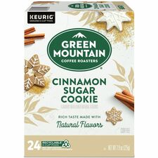 Green Mountain Coffee K-Cup, Pod Coffee Compatible with Keurig Brewer - Regular - Light - K-Cup, Pod - Cinnamon Sugar Cookie - Kosher - 24 / Pack