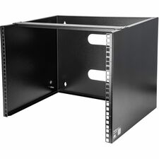 StarTech.com Wall-Mount Bracket for Shallow Rack-Mount Equipment - Solid Steel - 8U For Patch Panel, LAN Switch - 8U Rack Height x 17.70" Rack Width x 12" Rack Depth - Wall Mountable - Black - Steel - 80.20 lb Maximum Weight Capacity - TAA Compliant