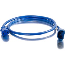 C2G 4ft 18AWG Power Cord (IEC320C14 to IEC320C13) - Blue For PDU, Switch, Server - 250 V AC / 10 A - Blue - 4 ft Cord Length - IEC 60320 C14 / IEC 60320 C13 - 1