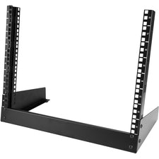 StarTech.com 8U Desktop Rack - 2-Post Open Frame Rack - 19in Open Frame Desktop Rack - 8U For A/V Equipment, Server - 8U Rack Height x 19" Rack Width - Tabletop Open Frame - 2 Post - Black - Steel - 110.50 lb Maximum Weight Capacity - TAA Compliant