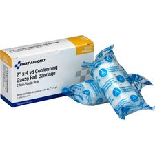 First Aid Only Non-sterile Conforming Gauze 2" Width - White - Cotton - 2/Box - 1 Each