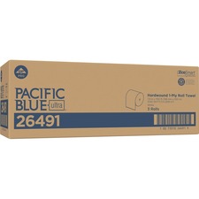 Pacific Blue Ultra High-Capacity Recycled Paper Towel Rolls 7.87" Width x 1150 ft Length - White - 3 Rolls Per Carton - 3 / Carton