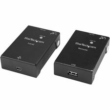 StarTech.com 1-Port USB 2.0-Over-Cat5-or-Cat6 Extender Kit - 165 ft. (50 m) Network (RJ-45) - 1 - 164.04 ft Extended Range - Steel - Black