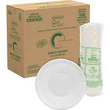 Dart Quiet Classic 12 oz Laminated Foam Bowls Serving - White - Foam, Plastic Body - 125/Pack - 8 / Carton