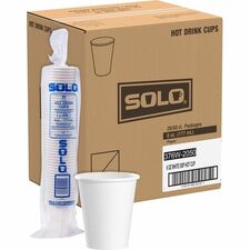 Solo 6 oz Paper Hot Cups 6 fl oz - White - Paper - Hot Drink, Coffee, Tea, Cocoa - 50/Bag - 20 / Carton