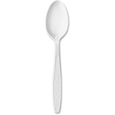 Solo Cup Guildware Plastic Teaspoons Teaspoon - 1 x Teaspoon - Breakroom - Disposable - Textured - White - 100/Box - 10 / Carton