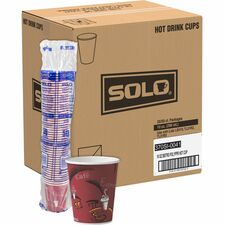 Solo 10 oz Bistro Design Disposable Paper Cups 10 fl oz - Multi - Paper - Beverage, Hot Drink, Cold Drink, Coffee, Tea, Cocoa - 50/Pack - 20 / Carton