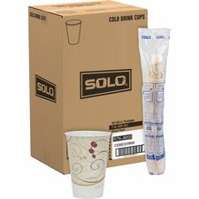 Solo 7 oz Waxed Paper Cold Cups 7 fl oz - Beige - Paper - Milk Shake, Smoothie - 100/Pack - 20 / Carton
