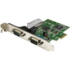 StarTech.com 2-Port PCI Express Serial Card with 16C1050 UART - RS232 Low-profile Plug-in Card - PCI Express x1 - PC, Linux - 2 x Number of Serial Ports External - 1 - TAA Compliant