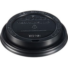 Solo Traveler Dome Hot Cup Lids Dome - Plastic - Black - 100/Bag - 10 / Carton