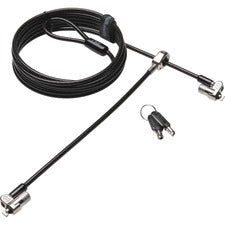 Kensington MicroSaver Cable Lock 8 ft Cable - Keyed Lock - Black, Silver - Carbon Steel - For Notebook, Tablet