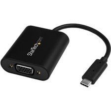 StarTech.com USB-C to VGA Adapter - with Presentation Mode Switch - 1920x1200 1 x 24-pin Type C USB Male - 1 x 15-pin HD-15 VGA Female - 1920 x 1200 Supported - Black - 1 Each - TAA Compliant